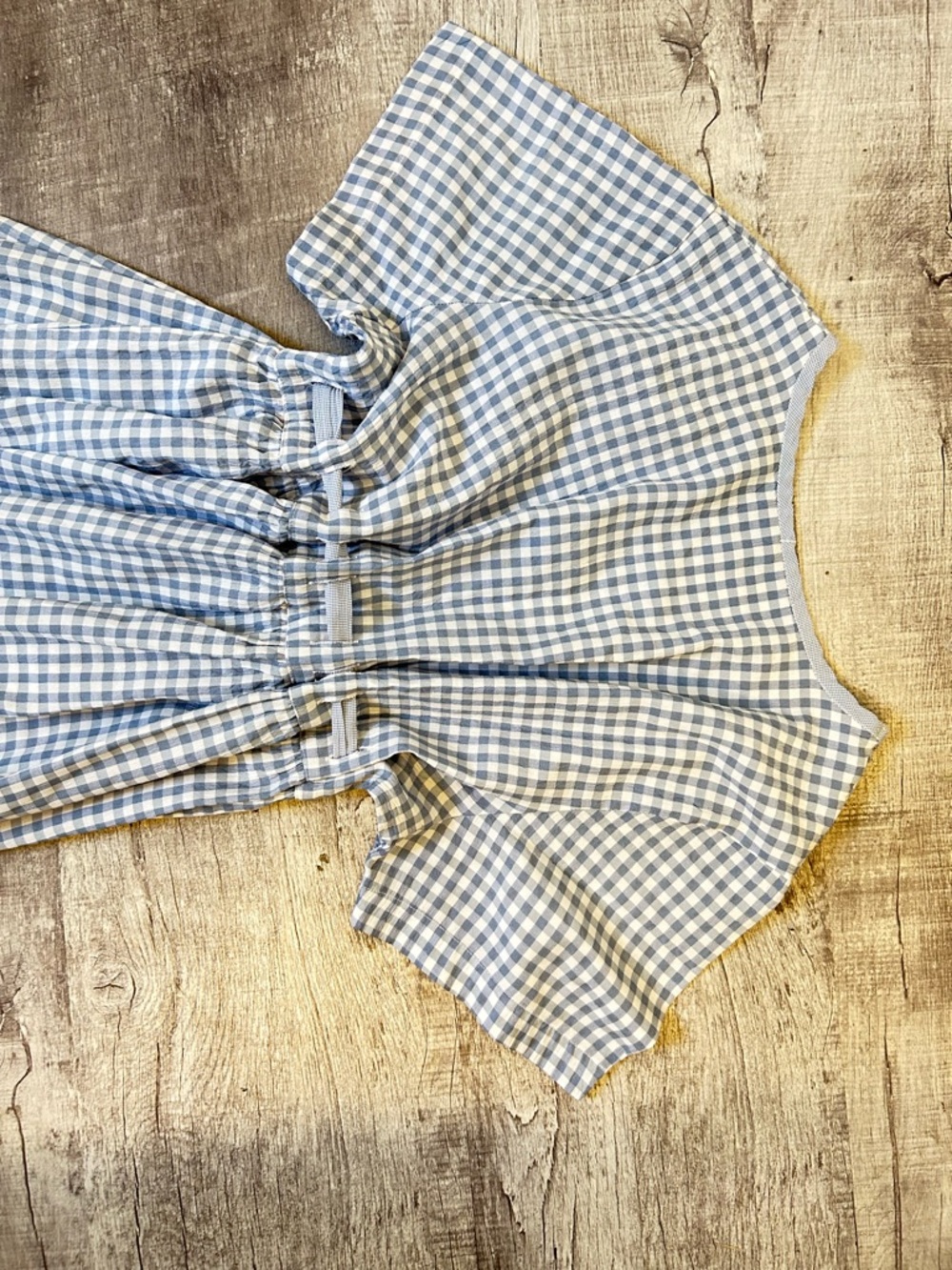 Women’s Blue Gingham Tie-Waist Dress - Picture 2 of 3